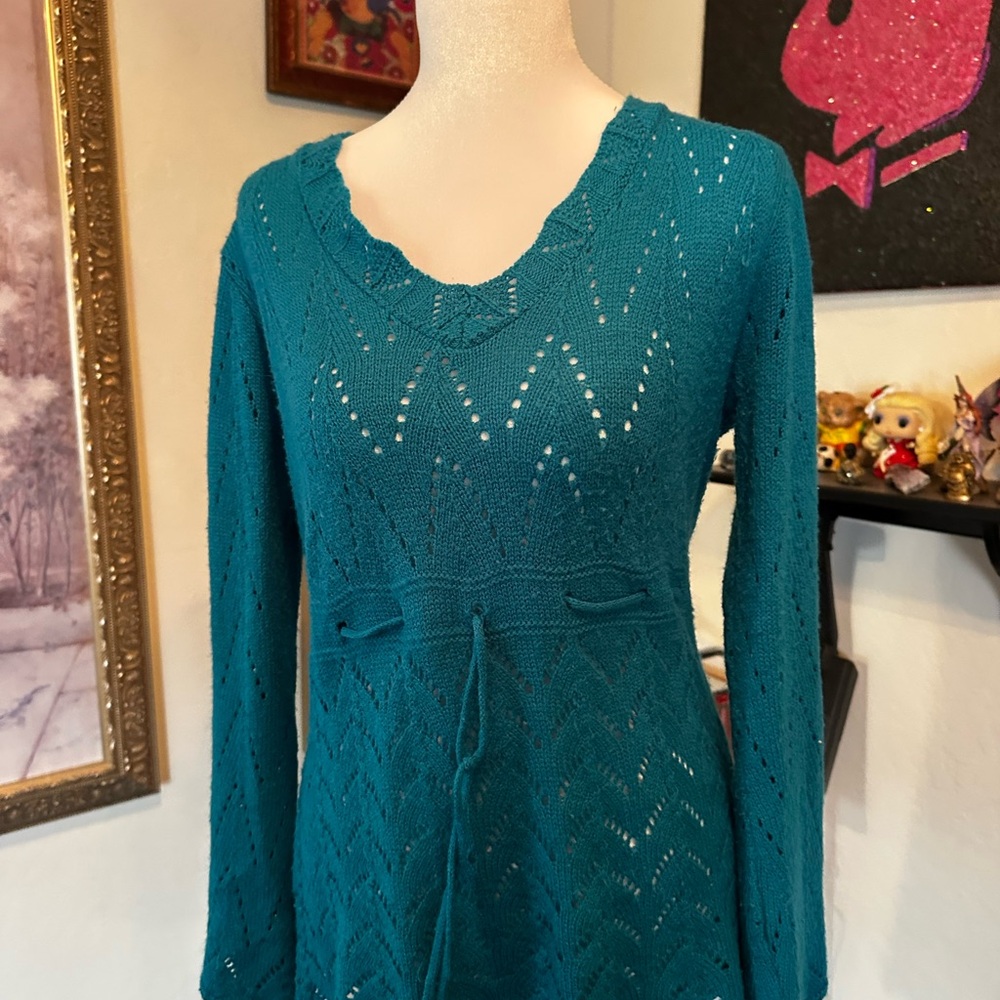 Art And Soul Teal Long Sleeve Dress